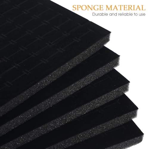 VOSAREA 5pcs Black Velvet Ring Display Tray Foams Earring Storage Box Liners Sponge Insert Jewelry Display Pad Holder (Pack of 2) 28X18CM (Pack of 2)