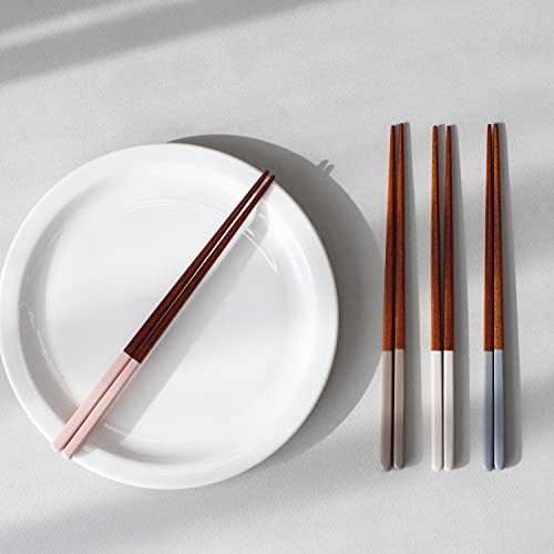 MANMUL sangjeom Korea Style Spoon and Chopsticks Set, 4 set lacquer Wooden Chopsticks Spoon (ivory) Ivory
