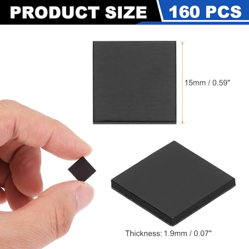 uxcell 300-piece square adhesive magnet dots, 0.4 x 0.05 inch, for whiteboards, fridges, crafts, and office use