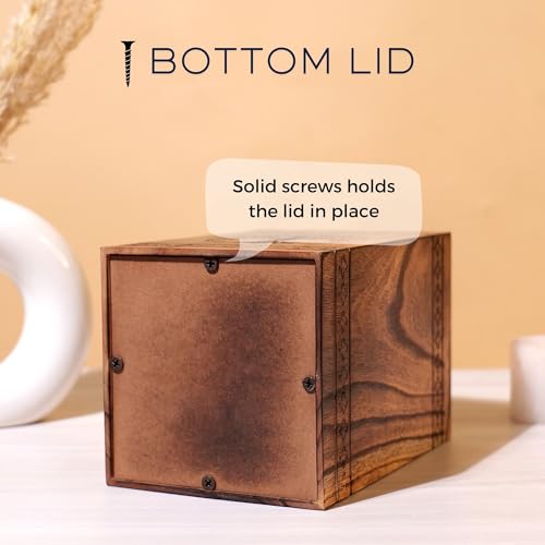 Hashcart Traditional Wooden Cremation Urn for Human Ashes, 45 Lbs Tree of Life
