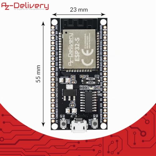 AZDelivery ESP-32S Dev Kit C Unsoldered NodeMCU Module WLAN WiFi Development Board with CH340 (Successor Model to ESP8266) and Compatible with Arduino Includes E-Book ESP32 with CH340 1