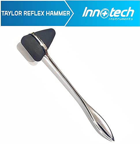 Innotech Diagnostic Reflex and Neurology Sensitivity Diagnostics 5-Piece Set with Nerve Wheel Reflex Hammer Bandage Scissors and Tuning Fork with 512 Hz and 128 Hz (Reflex Set)