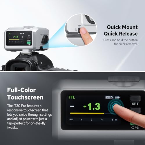 Godox iT30Pro-C iT30 Pro Flash for Canon, iT30Pro C Touchscreen Speedlite iT30Pro C (Silver)