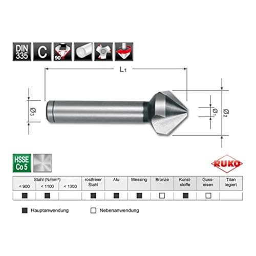 Taper and Deburring Countersinker DIN335 Hss-Co5 Spiral Drill BITS-C, Manufacturer Order Number: 4000601376 90Grad
