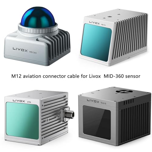 Ethernet Power Function Debugging Cable for DJI Livox Mid-360 LiDAR Sensor to Computer, 1 to 3 Splitter, M12 Aviation A-Coded 12 Pin Female Connector to RJ45 and Flying Leads, 50cm 50 cm 1-to-3 splitter cable