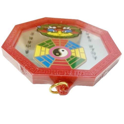 Chinese Feng Shui Pa KUA Bagua Mirror Yinyang Red 5" Lucky Blessing House Protection