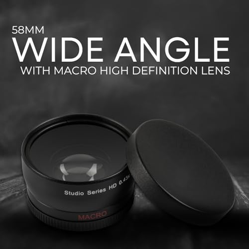 58mm Hi Definition Multi Coated Wide Angle & Telephoto Lenses for DSLR Canon EOS Rebel 70D 77D 80D 90D T8i T7 T7i T6i T6s T6 T5i T5 T4i T3i T100 SL1 SL2 SL3 & More