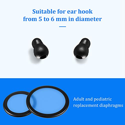 [Australia - AusPower] - 2 Sets Stethoscope Replacement Parts Adult and Pediatric Replacement Diaphragm and Silicone Stethoscope Ear Tips Accessories for Stethoscope (Black) Black 