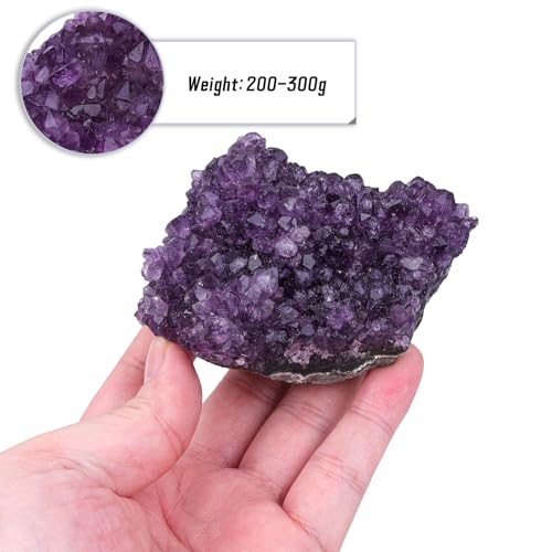 Natural Amethyst Crystal Geode Raw Amethyst Crystal Cluster 0.44-0.66 lb(200-300g)