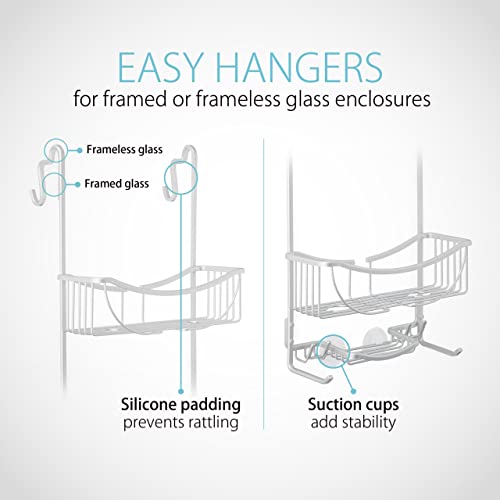 Better Living Products 13634 VENUS 3-Tier Over the Shower Door Caddy, Grey 3-Tier GRAY Over the Shower Door