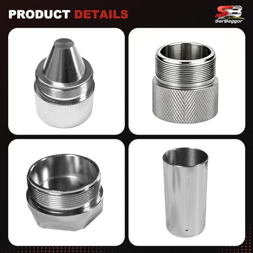 SerBeggor silver 1.375-inch cone-shaped aluminum lug nuts, sealed end caps for Kenworth and Peterbilt trucks, 12-piece set