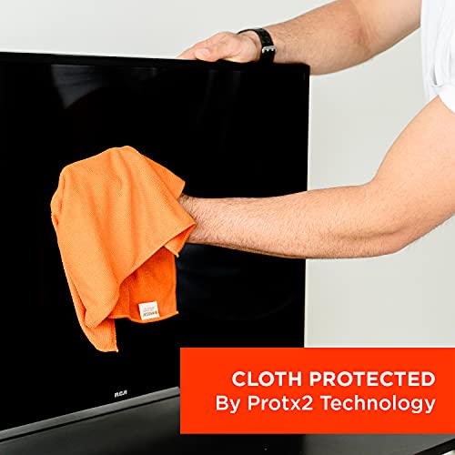 WHOOSH! Microfiber Glasses & Screen Cleaning Cloth, 3 Pack, 14x14, Orange 3 Count (Pack of 1)