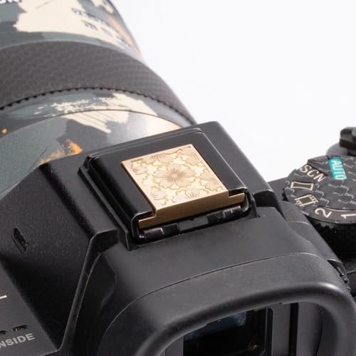 Cherry Blossom Pattern Camera Metal hot Shoe Cover for Sony A1 A7C A7CR A7CII A7M2 A7M3 A7R4 A7R5 A7S3 A6700 A6600 A6500 (Copper Alloy-for Sony) Copper Alloy-For sony