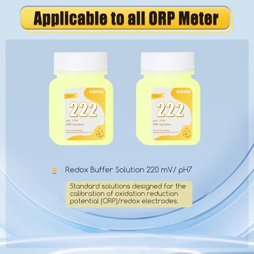 GIDIGI ORP 222mV calibration solution bottle for electrolyte and oxidation-reduction potential meter calibration