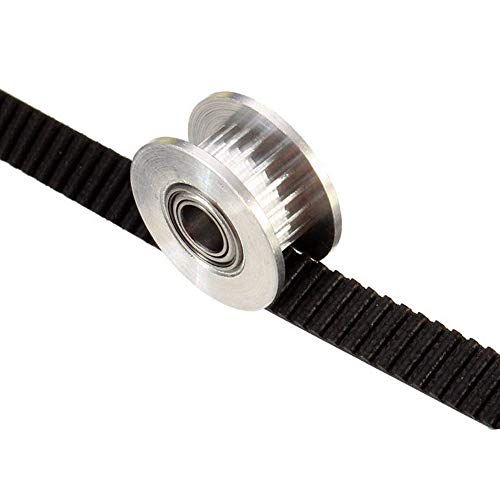 5M GT2 Timing Belt 6mm Width + 4pcs 20 Teeth 5mm Bore Belt Pulley Wheel + 4pcs Idler + 4pcs Tensioner Spring Torsion + 2pcs Gear Clamp Mount Block with Allen Wrench for 3D Printer RepRap