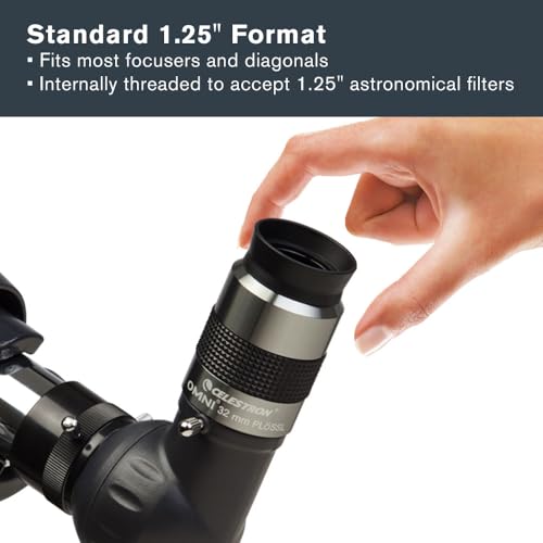 Celestron Omni 1.25" 32mm Telescope Eyepiece for Expansive Star-Field Views