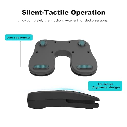 LUKCOZMO Page Turner for Musical Instruments - Wireless Page Foot Pedal Turner with Anti-Slip Rubber, Silent Rechargeable Design for iPad, Tablets, Phones. Rudder Pedal Tuner Pedal