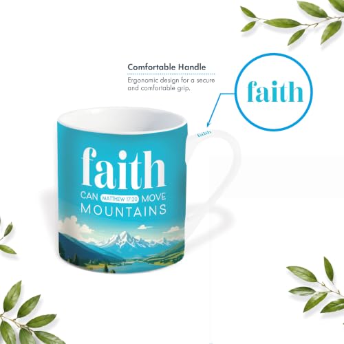 Christian Mug with Gift Box, Faith, Bible Verse Matthew 17:20
