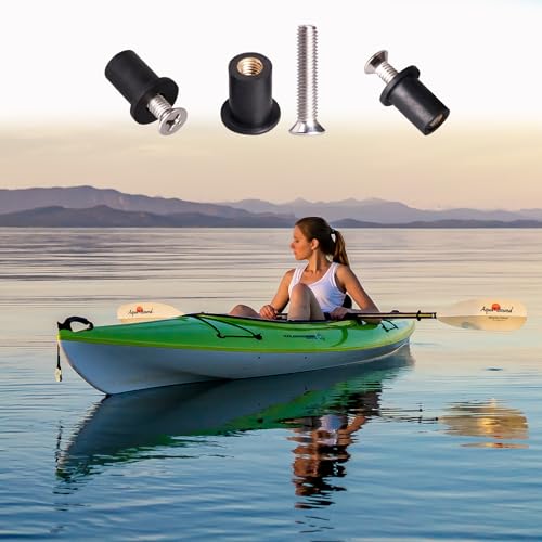 MAYEHAY M5 neoprene rubber well nuts with brass inserts, black kayak nut and bolt assortment set, 48 pairs