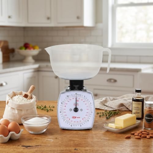 Tada 5kg/11lb Mechanical Kitchen Scales, Analog Dial Food Scale with Bowl