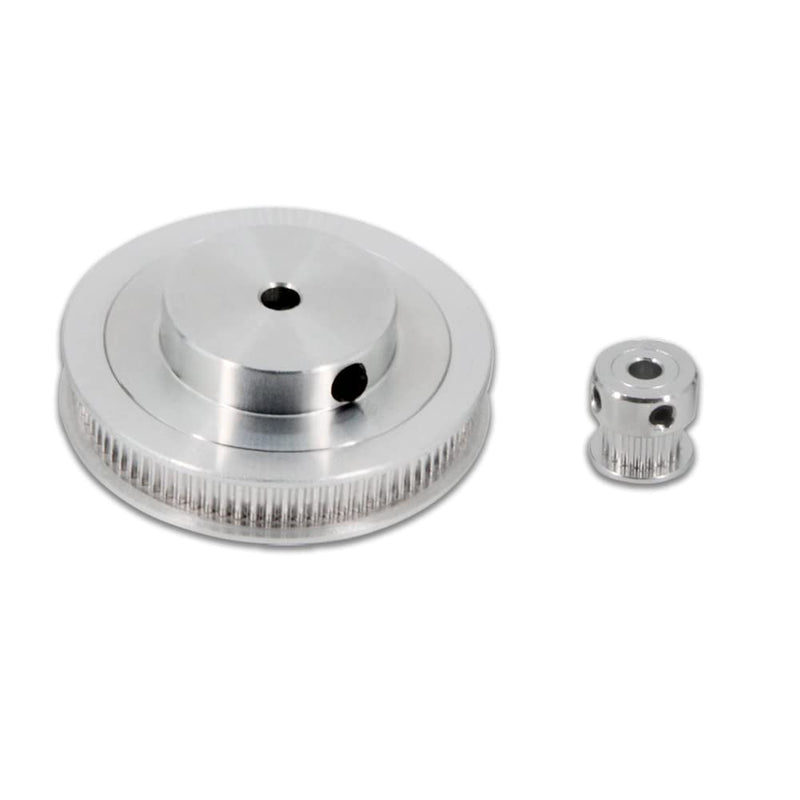 [Australia - AusPower] - 2Kit 2GT Synchronous Wheel 20&80 Teeth 5mm Bore Aluminum Timing Pulley with 2pcs Length 250mm Width 6mm Belt (20-80T-5B-6) 20-80T-5B-6 