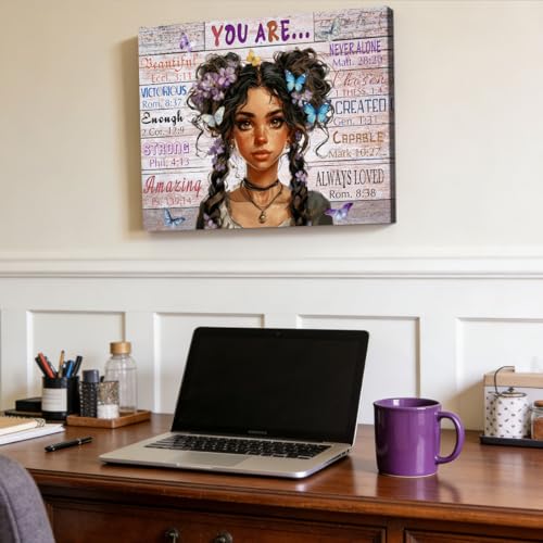 African American Black Woman Wall Art You Are Bible Verse Posters, 12"x16" 16"L x 12"W