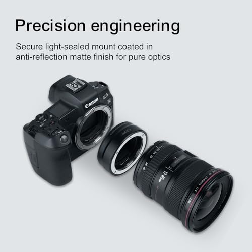 Canon EF to RF Lens Mount Adapter for Canon EF/EF-S Lenses – EF-EOS R Adapter Compatible with EOS R/RP/R5/R6/R7/R10 Mirrorless Cameras blacks