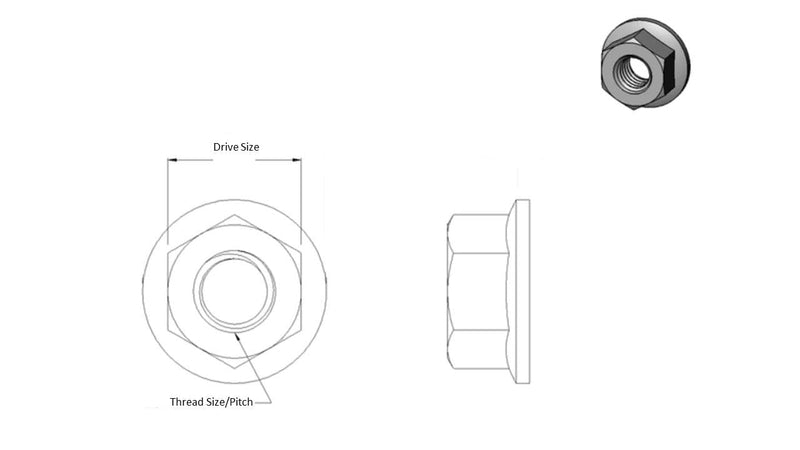 [Australia - AusPower] - M6 x 1.0 Thread Flange Nut, Steel, Black Zinc Finish by Metal Spacers Online (25 Pack) 25 