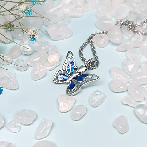 Dragonfly Butterfly Cat Fish Urn Necklace for Ashes Animal Cremation Jewelry Keepsake Memory Jewelry for Women Girls