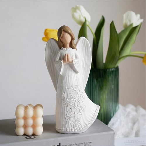 Sympathy Gifts for Loss of Loved One, Hand-Painted Praying Angel Figurine