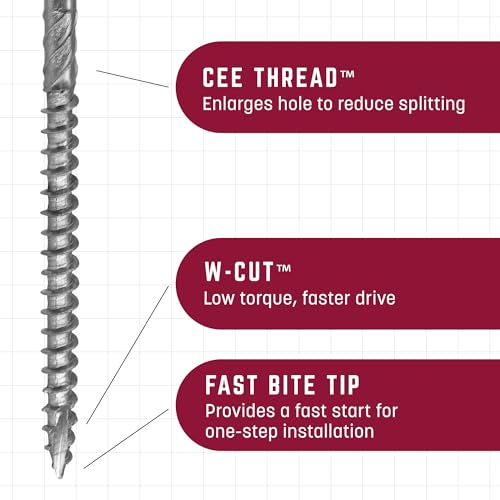 GRK R4 stainless steel #10 x 3-1/8 inch outdoor wood screws, 70-piece box with T-25 bit