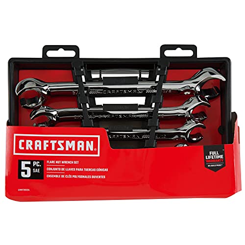 CRAFTSMAN 5-piece SAE flare nut wrench set with assorted open-end wrench sizes