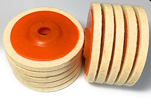 SIGNI wool felt disc polishing buffing wheels, 4.5-inch felt pads for angle grinders, 10-pack