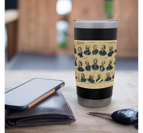 Vintage Union Generals of The US Civil War (1884) Stainless Steel Insulated Tumbler Black 20 Ounces