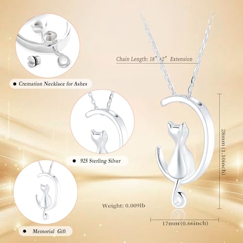 Minicremation Cremation Jewelry Roseflower Urn Necklace for Ashes Cat Pet Memorial Pendant Ash Holder Keepsakes Jewelry Funeral Keepsake Loved Ones Memorial Gift 925 Sterling Silver