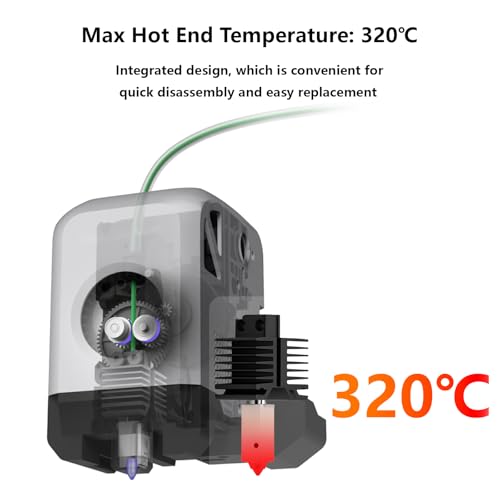 P1P P1S 0.2mm Hardened Steel Hotend, All-Metal Integerted Desige Hot End 320℃ High Temperature Print Head Nozzle Replacement for Bambu Lab X1/X1C/P1S /P1P 3D Printer