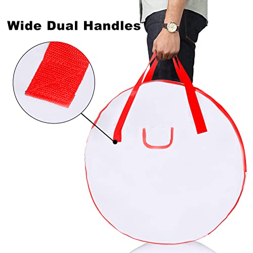 Christmas Wreath Storage Bag 36inch -Large Christmas Wreath Storage Container-Durable Oxford Fabric, Dual Zippered, Easy to Slip The Wreath in & Out, Protect Wreath Garlands from Dust-White,Pack of 2 White, 2pack 36 X 8 inch