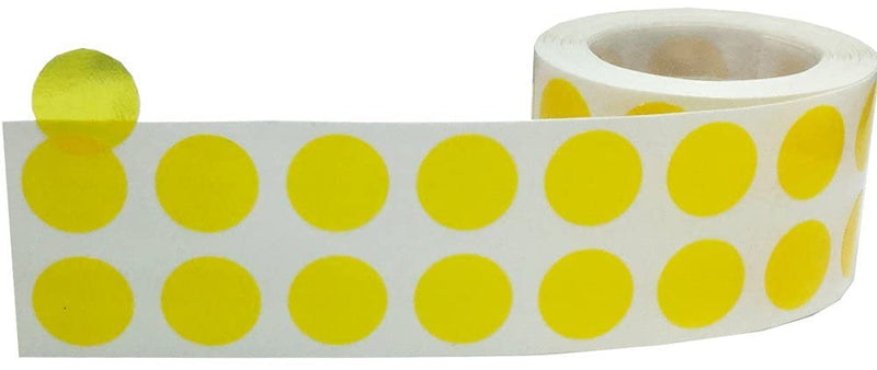 Yellow 1/2" Inch Transparent Color Coding Labels, 1,000 Total Adhesive Stickers On A Roll, Ideal for Planners, Journals, Mailing Seals and Crafting Ideas Yellow