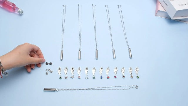 10 Pieces Urn Necklace for Ashes, 10 Pieces Urn Necklace, Stainless Steel Cremation Jewelry for Women Men, Cylinder Memorial Necklaces Keepsake Pendant with Funnel(Silver)