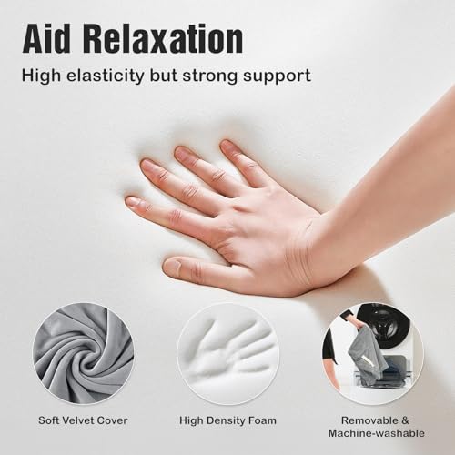 LightEase memory foam leg positioner pillow supporting knee, ankle, and foot for surgery recovery and elevation.
