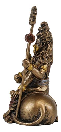 Ebros Eastern Enlightenment Vastu Hindu God Mahadeva Lord Shiva Sitting On Nandi Bull Miniature Figurine 3" Tall Auspicious Yogi Deity Mini Sculpture