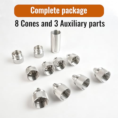 Generic cone-shaped stainless steel aluminium replacement lug nuts, 1/2 and 5/8 inch, 1.375 x 24, silvery sealed ends