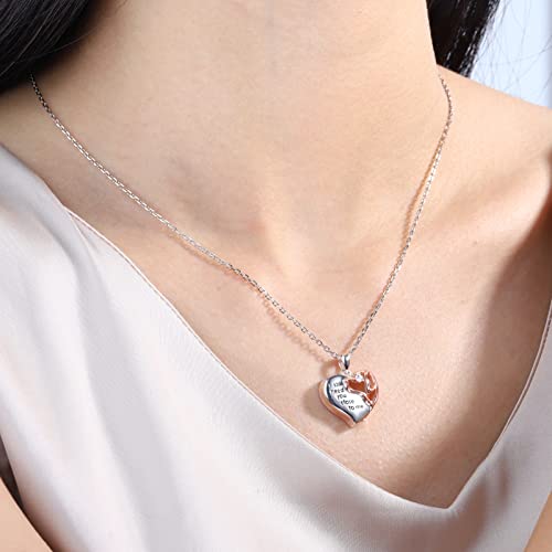 925-Sterling-Silver Cremation Pet Urn Necklace for Ashes for Dog - Heart Urn Dog Necklaces Pet Memorial Keepsake Memory Pendant Jewelry Gifts