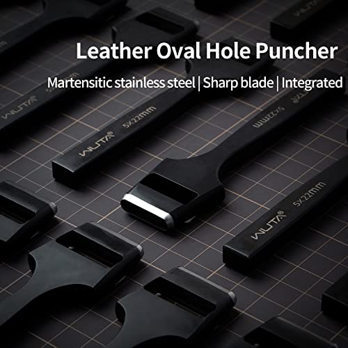 WUTA leather belt hole puncher oval cutter, 5x8mm oblong flat punch for watch bands and leather crafting