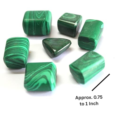 Jet Malachite Tumbled Stone 100gm – Natural Green Crystal for Home Décor, Collection, Gifting & Energy Ambience – Polished Healing Gemstone Chips for Display & Craft