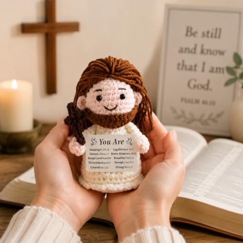 FOOZDEEVAAQ Positive Jesus Crochet Doll Baptism Gifts Confirmation Gifts