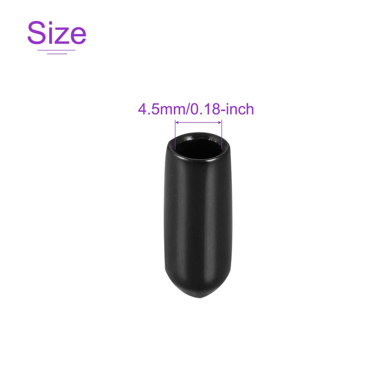 [Australia - AusPower] - DMiotech 200 Pack 3/16" ID Black Screw Thread Protectors Rubber End Caps Bolt Covers for Screw Bolt Furniture Pipe 3/16" 