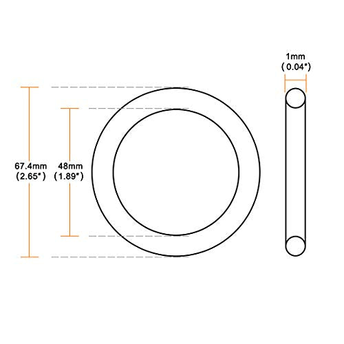 sourcing map Air Compressor Compression Piston Ring Replacement Part 67.4mm OD 48mm ID 1mm Thickness, Dark Green