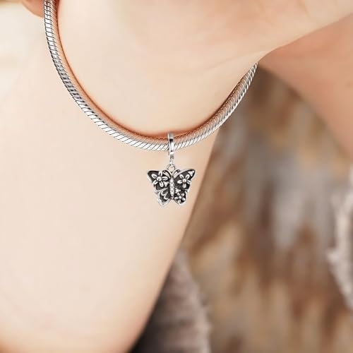 Sariel 925 Sterling Silver Butterfly Cremation Urn Charm for Ashes Memorial Keepsake Bead for Bracelet Necklace
