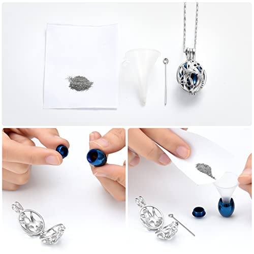 Yinplsmemory Cremation Jewelry Dragonfly Urn Ashes Necklace for Women Men with Small Keepsake Jar Urn Locket Pendant Ashes Keepsake Memorial Jewelry Blue